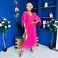 Jennifer Cape Detail Occasion Dress Fuchsia