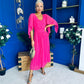 Jennifer Cape Detail Occasion Dress Fuchsia