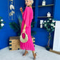Jennifer Cape Detail Occasion Dress Fuchsia