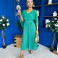 Jennifer Cape Detail Occasion Dress Green