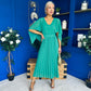 Jennifer Cape Detail Occasion Dress Green