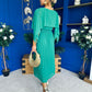 Jennifer Cape Detail Occasion Dress Green