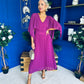 Jennifer Cape Detail Occasion Dress Berry