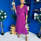 Jennifer Cape Detail Occasion Dress Berry