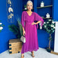 Jennifer Cape Detail Occasion Dress Berry
