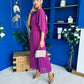 Jennifer Cape Detail Occasion Dress Berry