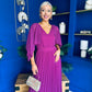 Jennifer Cape Detail Occasion Dress Berry