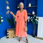 Jennifer Cape Detail Occasion Dress Peach