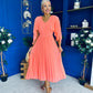 Jennifer Cape Detail Occasion Dress Peach