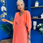 Jennifer Cape Detail Occasion Dress Peach
