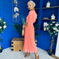 Jennifer Cape Detail Occasion Dress Peach