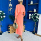 Jennifer Cape Detail Occasion Dress Peach