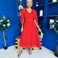 Jennifer Cape Detail Occasion Dress Burnt Orange