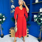 Jennifer Cape Detail Occasion Dress Burnt Orange