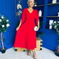 Jennifer Cape Detail Occasion Dress Strawberry