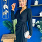 Bria Gathered Detail Midi Dress Black