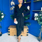 Bria Gathered Detail Midi Dress Black