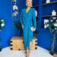 Bria Gathered Detail Midi Dress Teal