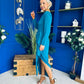 Bria Gathered Detail Midi Dress Teal