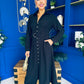 Grace Buckle Detail Midi Shirt Dress Black