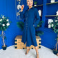 Grace Buckle Detail Midi Shirt Dress Navy