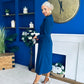 Grace Buckle Detail Midi Shirt Dress Navy