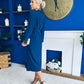 Grace Buckle Detail Midi Shirt Dress Navy