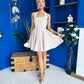 Pandora Halter Neck Mini Skater Dress Stone