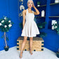 Pandora Halter Neck Mini Skater Dress Stone