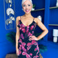 Ainsley Frill Detail Diamond Butterfly Print Midi Dress Black