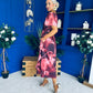 Dora Puff Sleeve Midi Wine Floral
