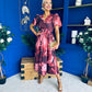 Dora Puff Sleeve Midi Wine Floral