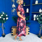 Dora Puff Sleeve Midi Wine Floral