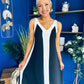 Jules 2 Tone Midi Dress Black