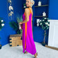 Jules 2 Tone Midi Dress Orchid