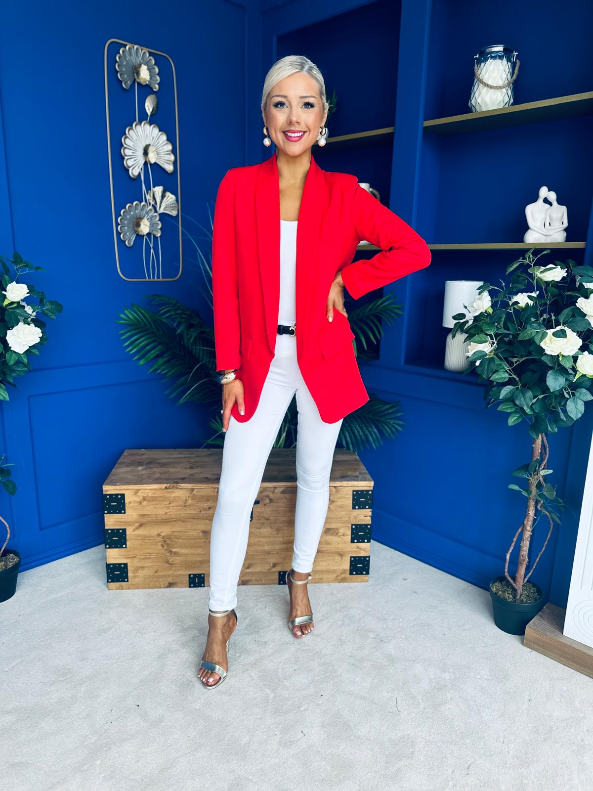 Sammy Detailed Blazer Red