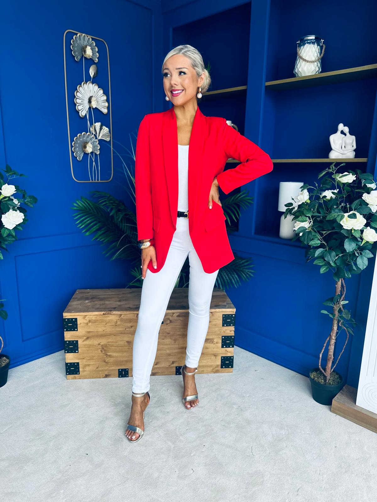 Sammy Detailed Blazer Red