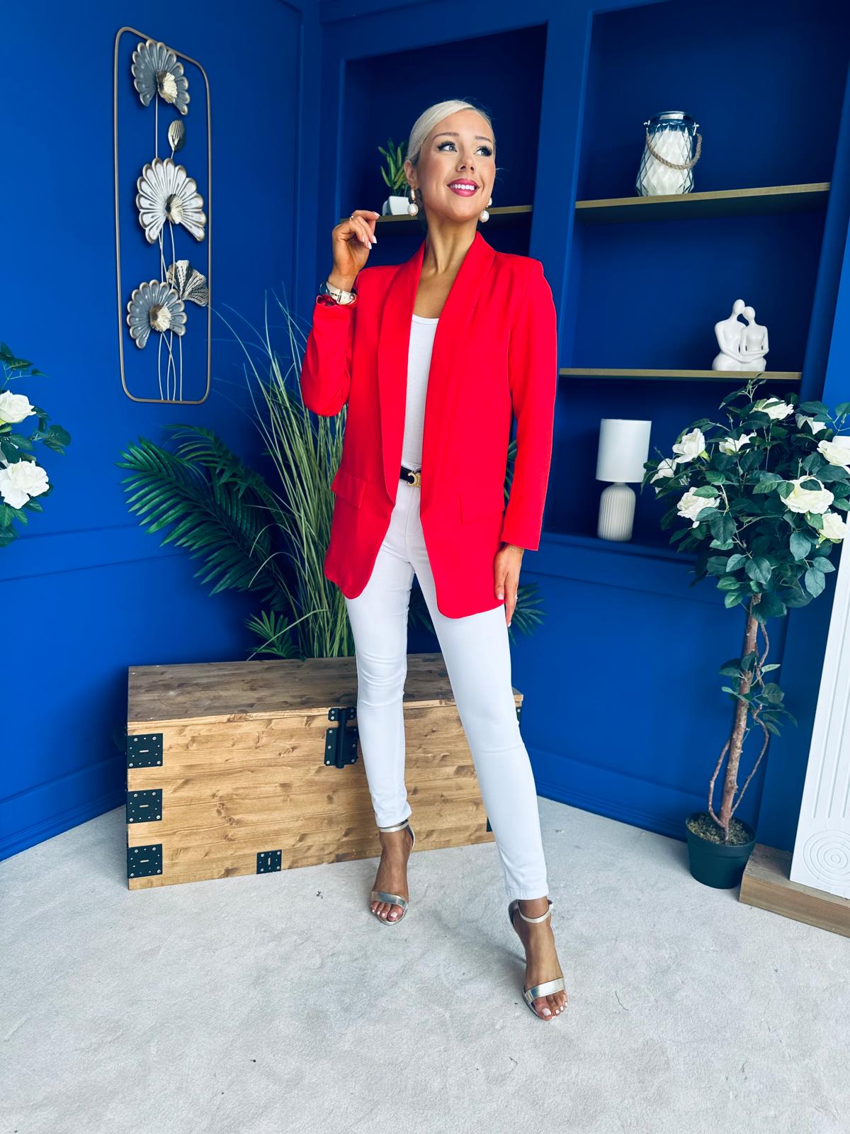 Sammy Detailed Blazer Red