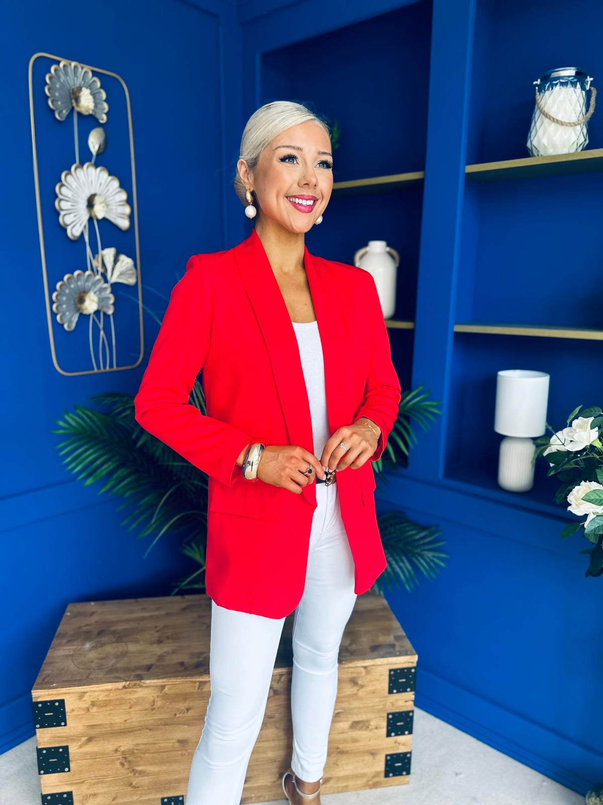 Sammy Detailed Blazer Red