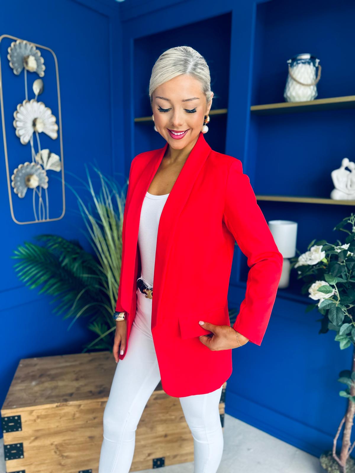 Sammy Detailed Blazer Red