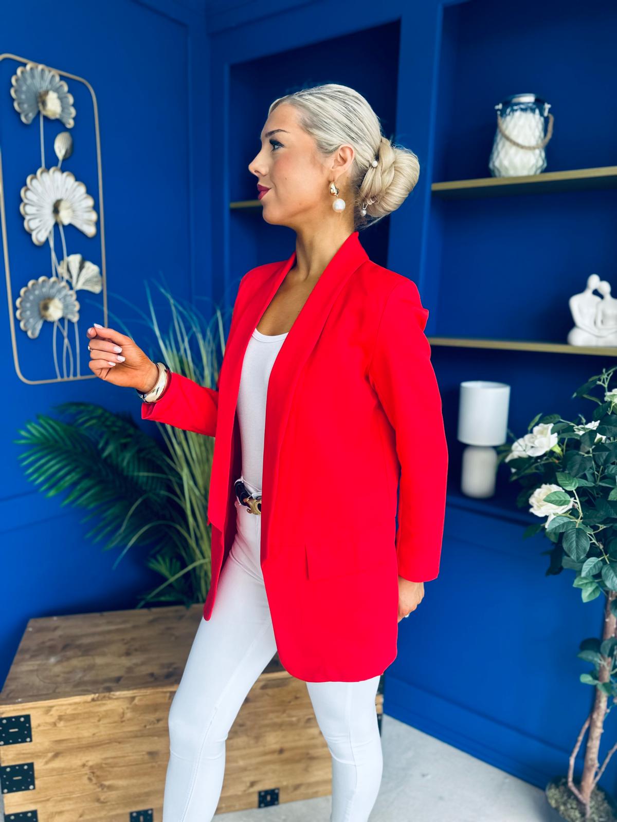 Sammy Detailed Blazer Red
