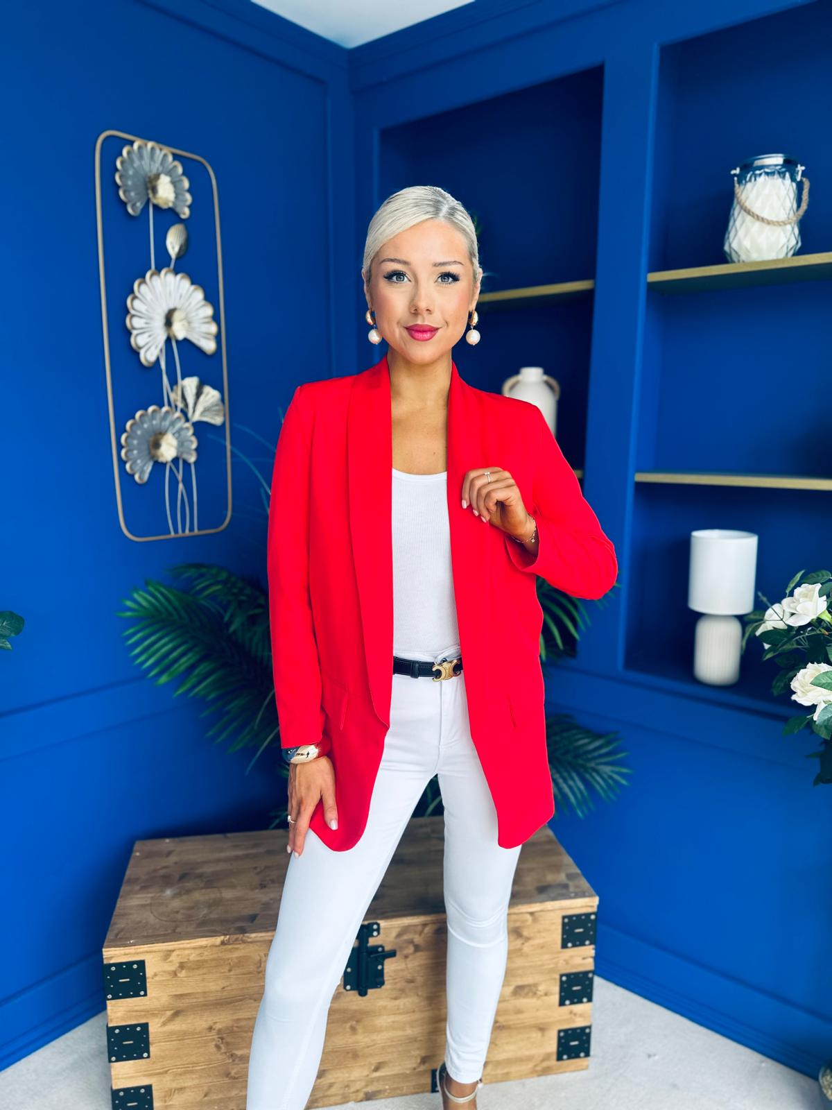 Sammy Detailed Blazer Red