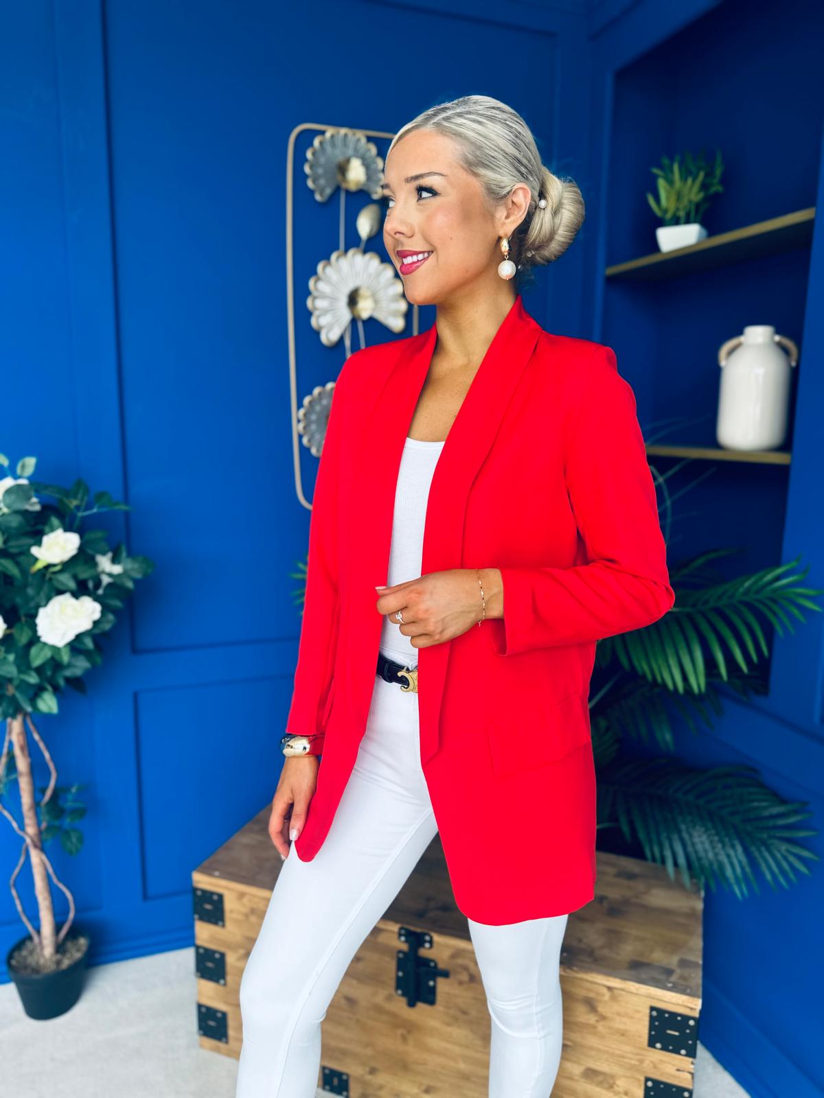 Sammy Detailed Blazer Red