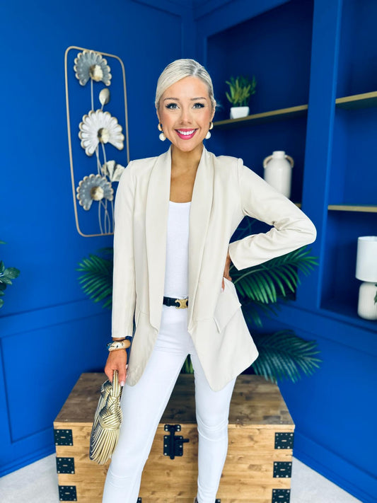 Sammy Detailed Blazer Almond