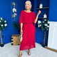 Blaithin Cape Detail Occasion Dress Wine