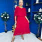 Blaithin Cape Detail Occasion Dress Wine