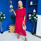 Blaithin Cape Detail Occasion Dress Wine