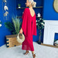 Blaithin Cape Detail Occasion Dress Wine