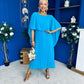 Blaithin Cape Detail Occasion Dress Cyan