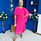 Blaithin Cape Detail Occasion Dress Fuchsia